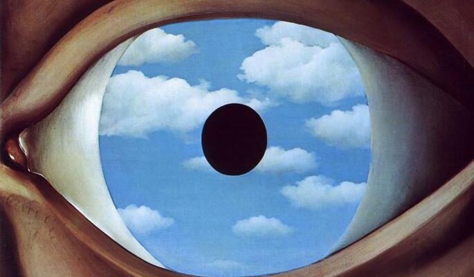 O Falso Espelho (1928) - RenÃ© Magritte. Leia mais: https://tcastro.com/exporvisoes/2019/05/24/o-falso-espelho/